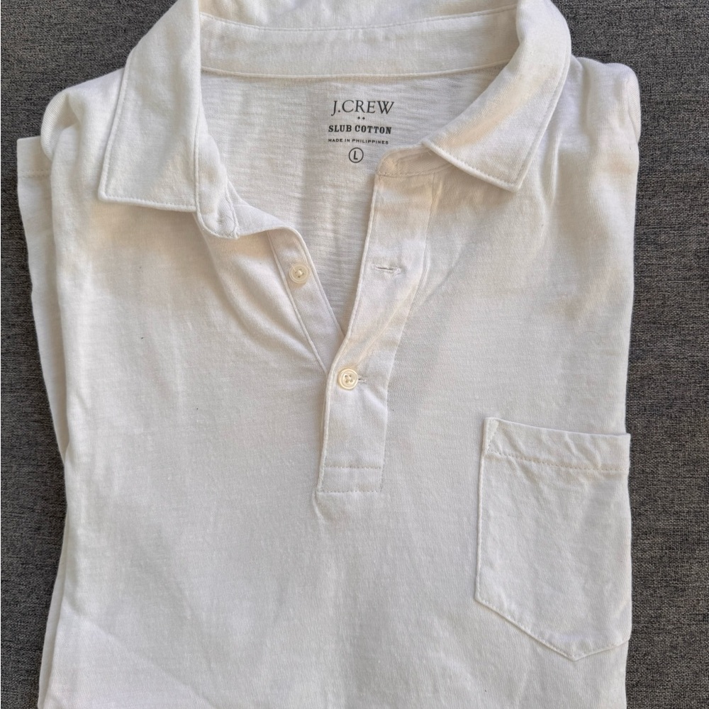 J.Crew White Cotton Polo Shirt